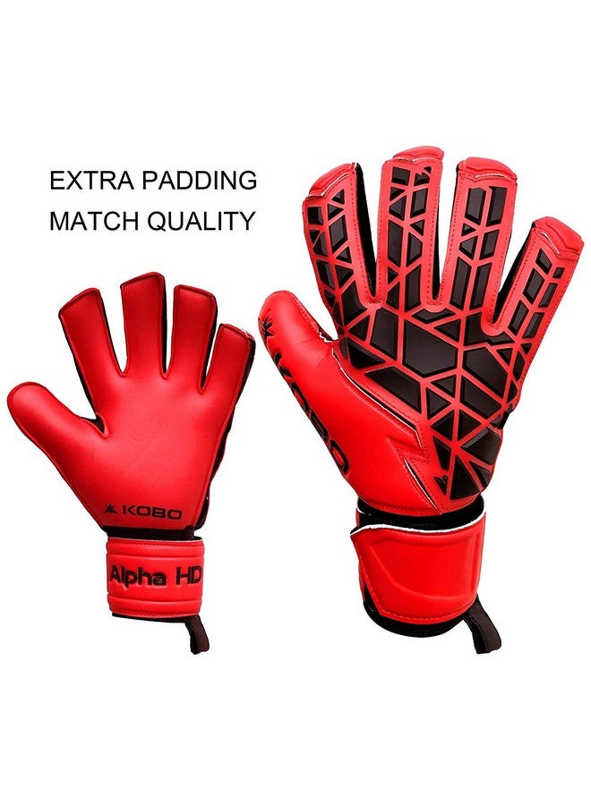 Kobo Rubber 2324-Alpha-Hd Latex Soccer Goal Keeper Gloves, 7.5-Inch (Red) - Image 4