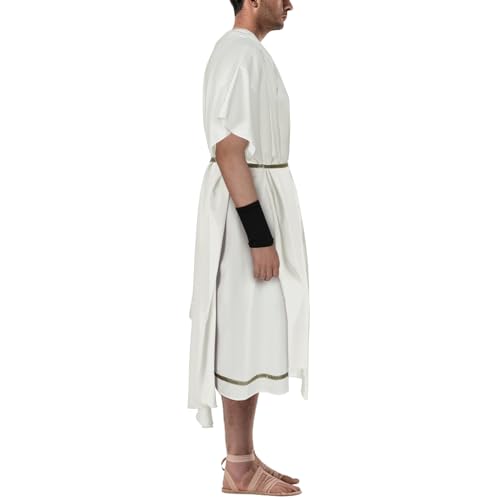 NEKIFUI Men's Toga Costume Adult Greek God Roman Party Accessories Set(Z3744WH,3XL) - Image 2