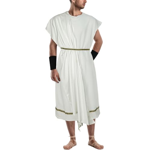 NEKIFUI Men's Toga Costume Adult Greek God Roman Party Accessories Set(Z3744WH,3XL) - Image 4
