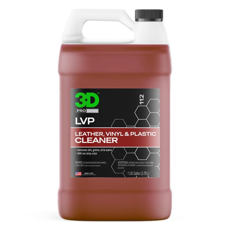 3D LVP Interior Cleaner - Removes Dirt, Grime, Grease, Oil & Stains from Leather, Vinyl & Plastic - Great for Seats, Steering Wheels, Door Panels, Dashboards - Car, Office, Home Use - 1 Gallon - Image 1