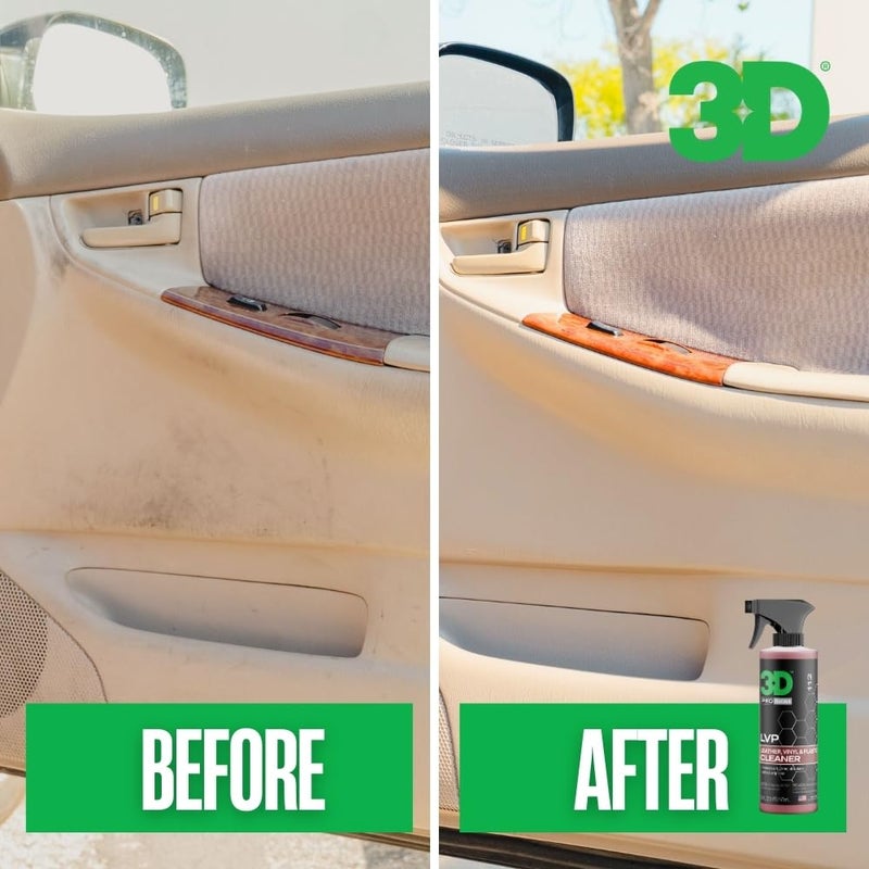 3D LVP Interior Cleaner - Removes Dirt, Grime, Grease, Oil & Stains from Leather, Vinyl & Plastic - Great for Seats, Steering Wheels, Door Panels, Dashboards - Car, Office, Home Use - 1 Gallon - Image 4