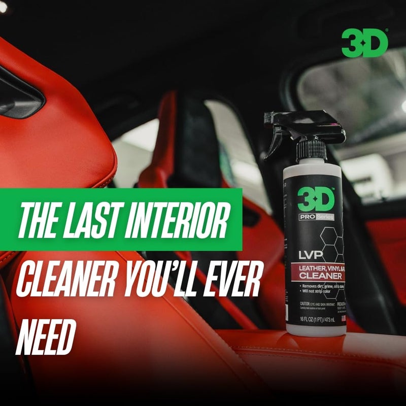 3D LVP Interior Cleaner - Removes Dirt, Grime, Grease, Oil & Stains from Leather, Vinyl & Plastic - Great for Seats, Steering Wheels, Door Panels, Dashboards - Car, Office, Home Use - 1 Gallon - Image 2