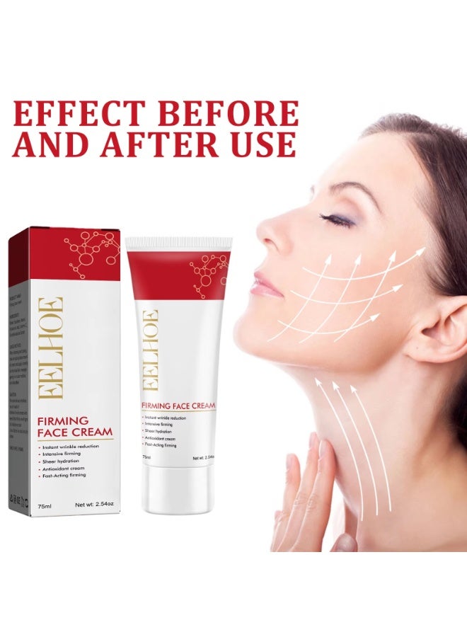 EELHOE Firming Face Cream 75ml Moisturizer for Wrinkles and Fine Lines, Deep Hydrating Anti Aging Cream with Fast Acting Firming Effect, Suitable for All Skin Types - Image 2