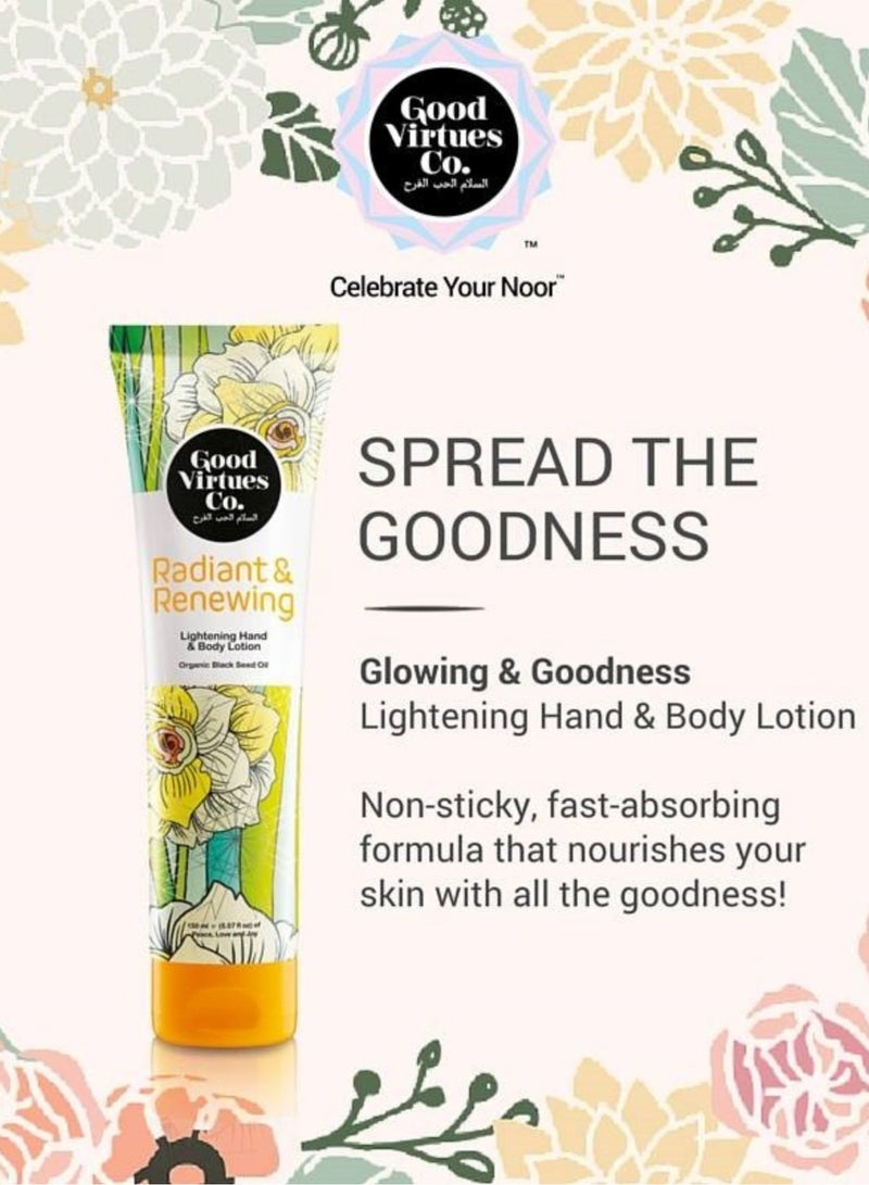 Good Virtues Co. 2 Piece Lightening Hand & Body Lotion Organic Habbatus Sauda Oil 150ml - Image 3