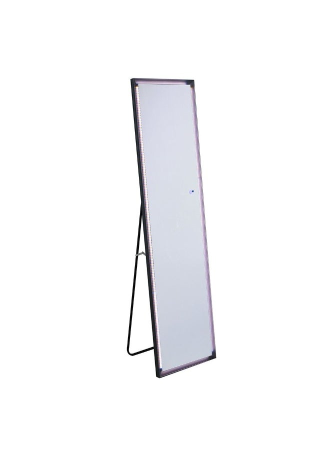 DANUBE HOME Hensley Floor Mirror with Tri-Color LED Lights & Touch Screen Button â€“ Modern Full-Length Mirror, Stylish LED Lighting for Bedroom, Living Room, Dressing Room & Home Decor - Grey  - Image 2