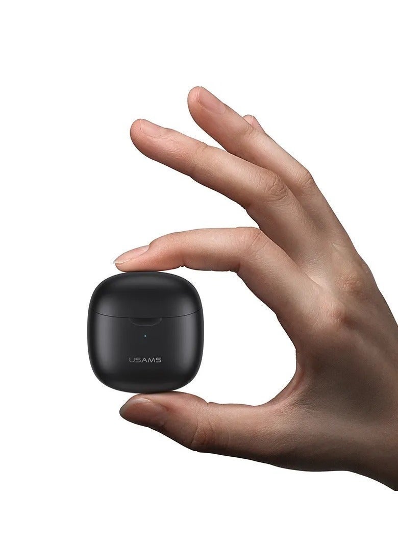 Usams TWS Bluetooth 5.0 True Wireless Earbuds with Charging Case – Mini In-Ear Headphones with Touch Control, HD Stereo Sound, IPX4 Sweatproof, Stand by 28 Hours, Type-C Fast Charging, Compatible with iPhone, Samsung, Android Devices Black TDRA CERTIFIED - Image 2