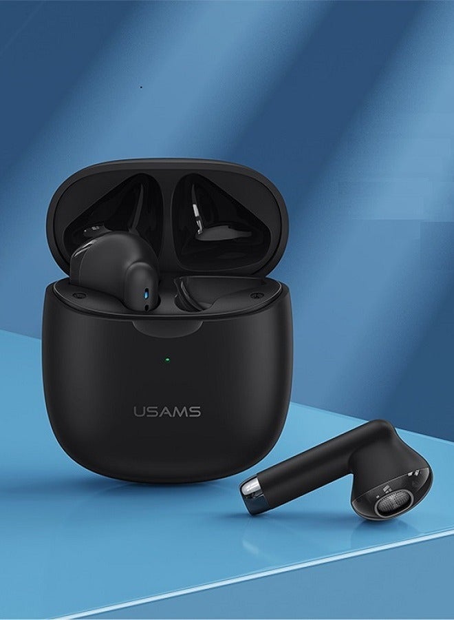 Usams TWS Bluetooth 5.0 True Wireless Earbuds with Charging Case – Mini In-Ear Headphones with Touch Control, HD Stereo Sound, IPX4 Sweatproof, Stand by 28 Hours, Type-C Fast Charging, Compatible with iPhone, Samsung, Android Devices Black TDRA CERTIFIED - Image 4
