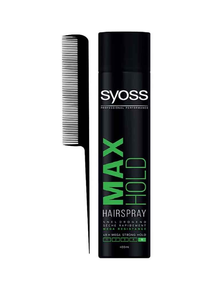 SYOSS Hair Spray Mega Strong , MAX Hold 400ml with comb