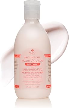 Nature Spell British Rose Body Lotion Rose Allure Body Milk 276ml Infused with Hyaluronic Acid Instant Hydration Suitable for all Skin Types 100 Vegan Made in the UK - Image 1