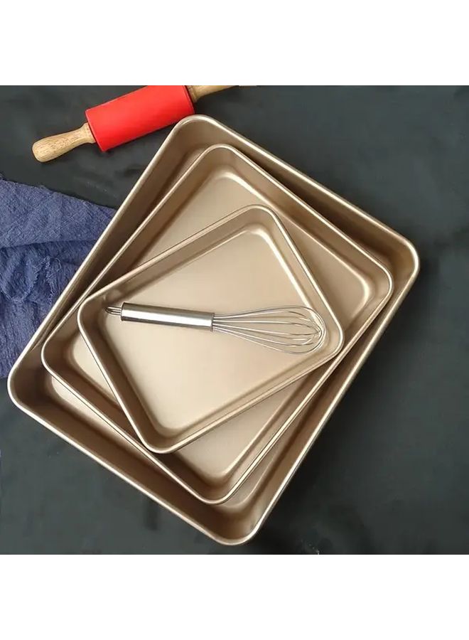 11 Inch Rectangular Shallow Baking Pan Durable Metal for Cakes Breads Cookies - Image 1