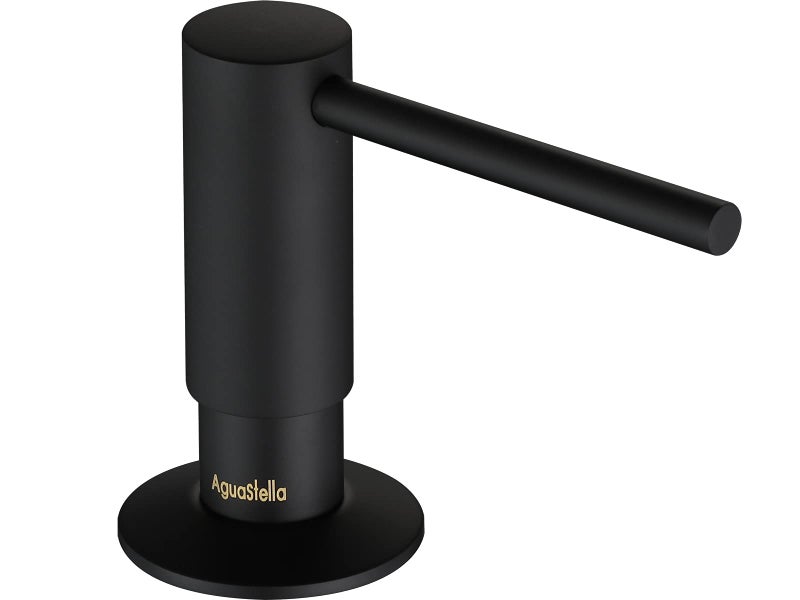 AguaStella AguaStella ASF026MB Built in Soap Dispenser for Kitchen Sink Matte Black with Soap Bottle Countertop Pump 