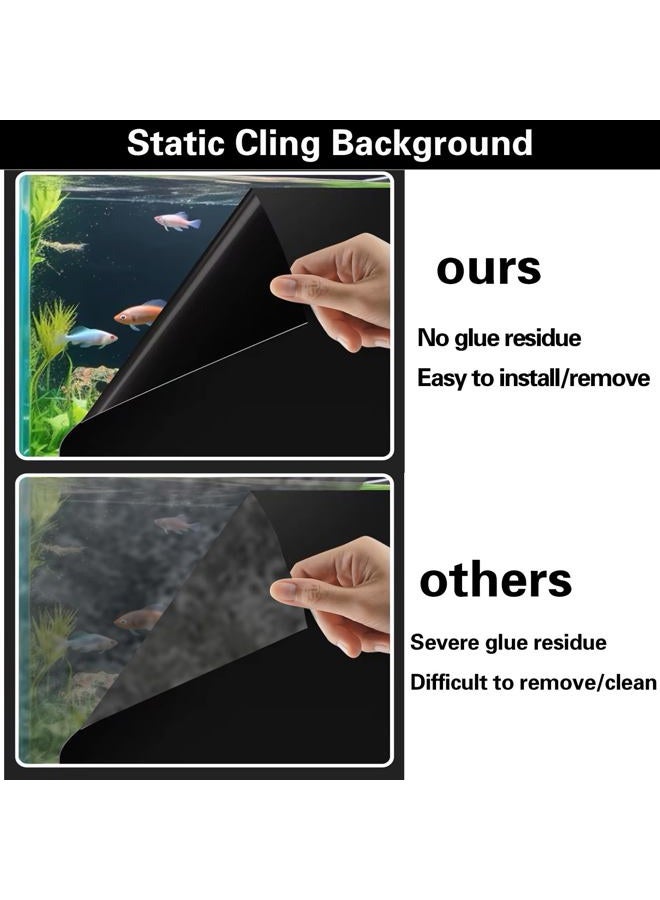 CICK SEED Fish Tank Aquarium Background - Black, Electrostatic Adhesion, Glue-Free, Easy Installation, Traceless Removal, Size 15.7 X 39 Inch - Image 4
