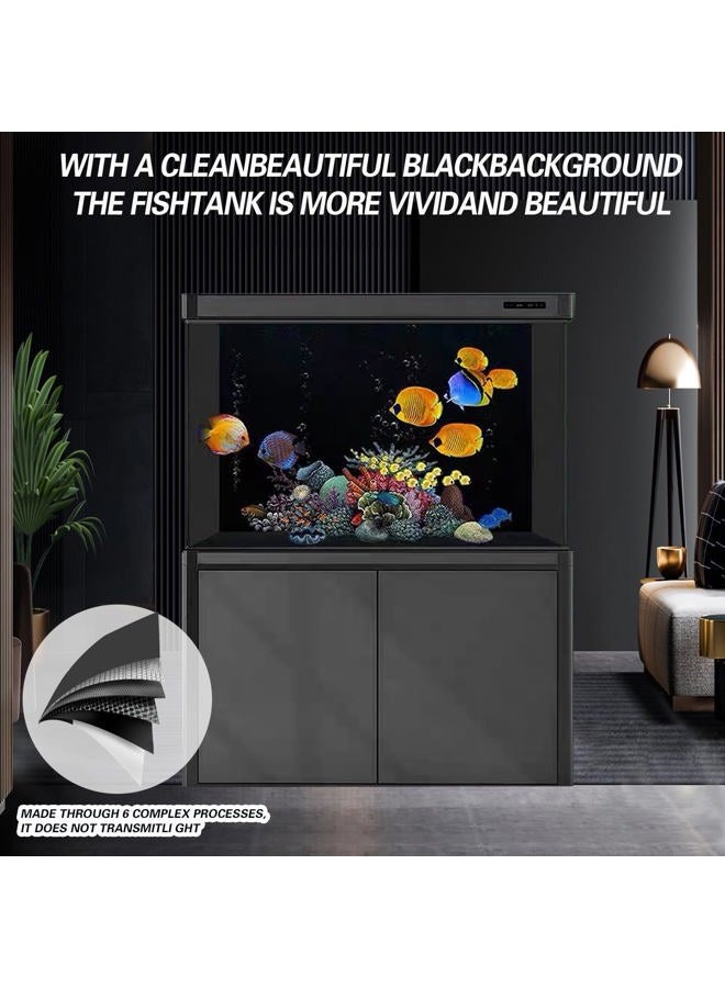 CICK SEED Fish Tank Aquarium Background - Black, Electrostatic Adhesion, Glue-Free, Easy Installation, Traceless Removal, Size 15.7 X 39 Inch - Image 2