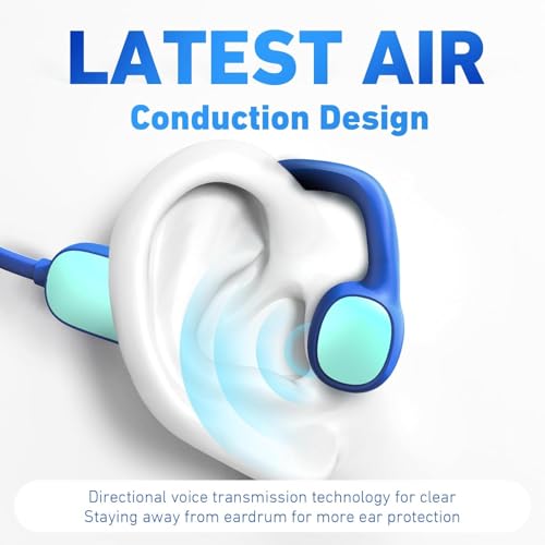 Mehomeli Kids Headphones, Bluetooth 5.2 Air Conduction Open Ear Headphones, 85dB Volume Limiting, Blue Pink - Image 2