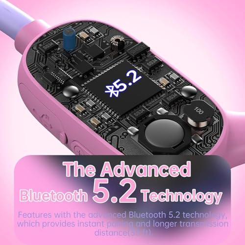 Mehomeli Kids Headphones, Bluetooth 5.2 Air Conduction Open Ear Headphones, 85dB Volume Limiting, Blue Pink - Image 5