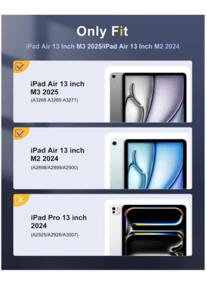 TIGER Protective Case for iPad Air 13-inch (M3/M2, 2025/2024) – Slim Black Stand Cover with Apple Pencil Holder, Auto Wake/Sleep Feature, Magnetic Closure & Clear Transparent Shockproof Back | Lightweight, Scratch-Resistant Smart Cover for Work, Study & Travel - Image 2