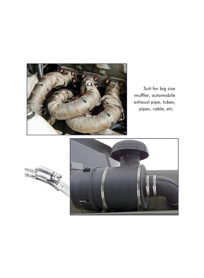 PROMASS 1pcs 9.8 Feet Hoses Clamps, Fasteners, Clamps Worm, Worm Clamps Stainless Steel, Large Hose Clamp Worm Drive Hose Clamps Adjustable Pipe Hose Clamp for Intercooler, Pipe, Tube and Fuel Line - Image 4