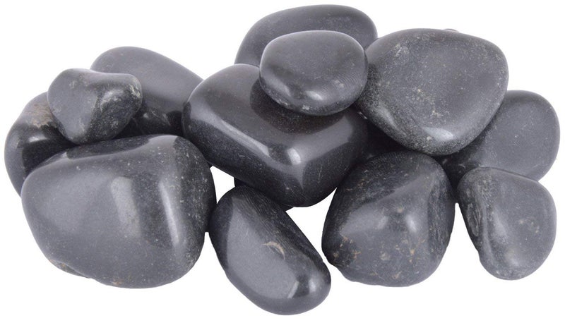 OhhSome 2Kg Black Colour Pebbles Stone Aquarium Pebbles for Decor Multi Purpose Pack