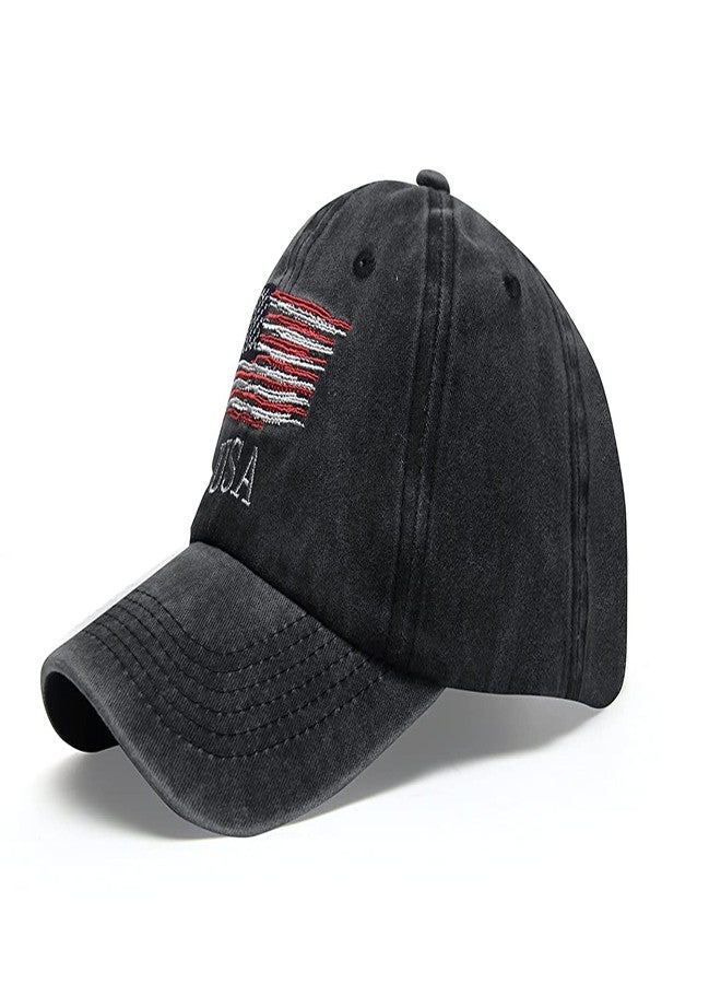 FASHOLIC USA Denim Unisex Baseball Caps Casual Sports Summer Outdoor Activities Cap for Men and Women (Black) - Image 5