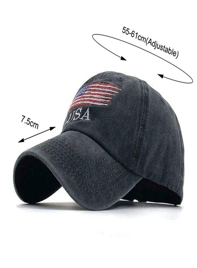 FASHOLIC USA Denim Unisex Baseball Caps Casual Sports Summer Outdoor Activities Cap for Men and Women (Black) - Image 4
