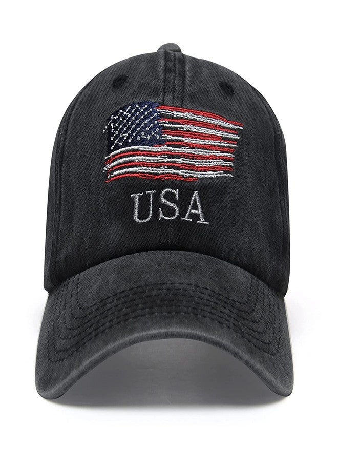 FASHOLIC USA Denim Unisex Baseball Caps Casual Sports Summer Outdoor Activities Cap for Men and Women (Black) - Image 2