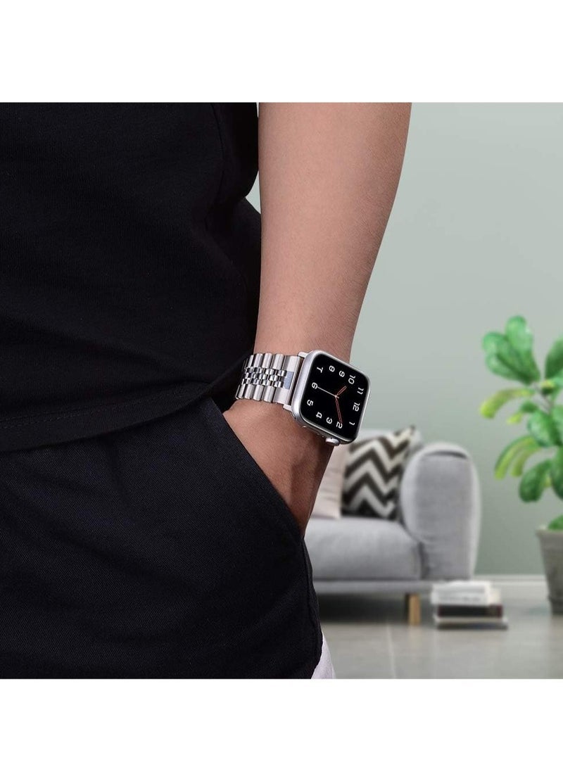Gravity Compatible with Apple Watch Band Series 5 44mm 42mm, Stainless Steel iWatch Band with Butterfly Folding Clasp for iWatch Band Series 5/4/3/2/1 - Image 5