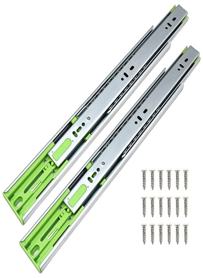VOLO Pack of 1 16 Inch Soft Close Drawer Slide - Heavy Duty Telescopic Full Extension Ball Bearing Cabinet Channel, Load Capacity 50 Kg (Silver) - Image 1