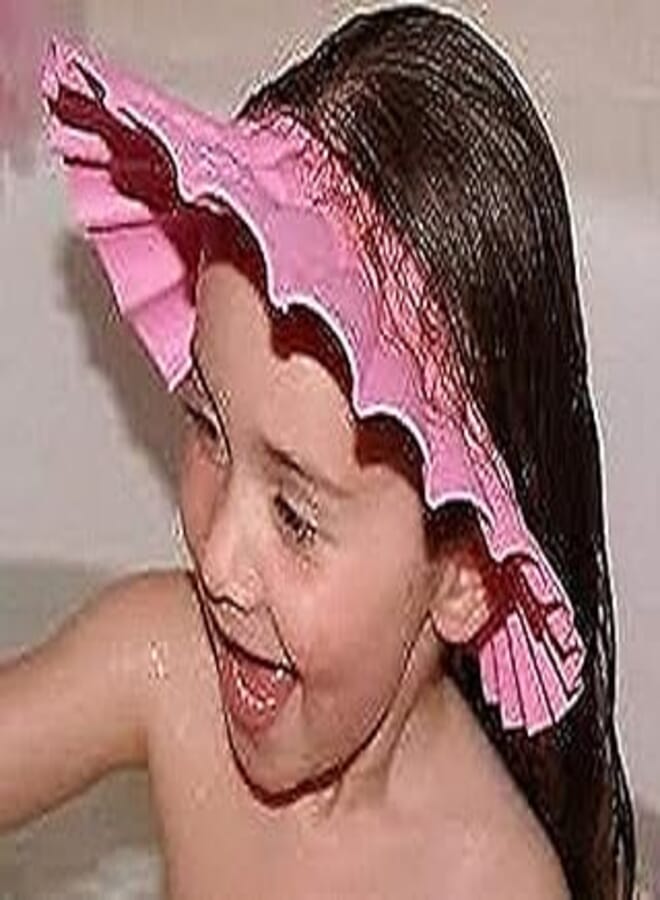 Skill Panda Soft Adjustable Baby Shampoo Bath Shower Cap-Pink