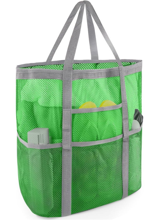 SRISE Mesh Beach Bag - Large Tote Bag for Family, Toys & Vacation Essentials, Green, Large, Fashion - Image 1