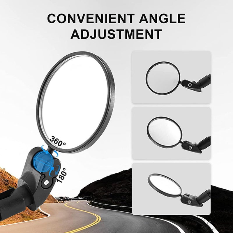 360 Degree Adjustable Rotatable Bike Handlebar Mirrors with Wrench for Mountain Road E Bike Safety Cycling Accessories - Image 4