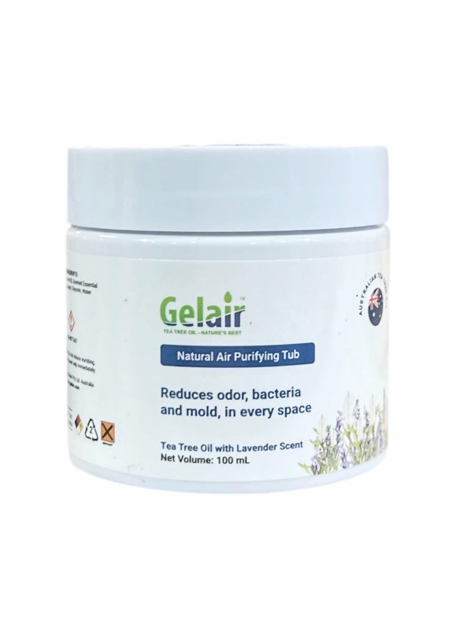 Gelair Air Purifying Tubs with Tea Tree Oil | Long-Lasting Air Freshener for Bathrooms, Wardrobes, and Toilets | 100ml Lavender Scent - Image 1