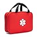 Jipemtra Red First Aid Bag Empty Travel Rescue Pouch First Responder Storage Medicine Emergency Bag for Car Home Office Kitchen Sport Outdoors Red with Folders - Image 1