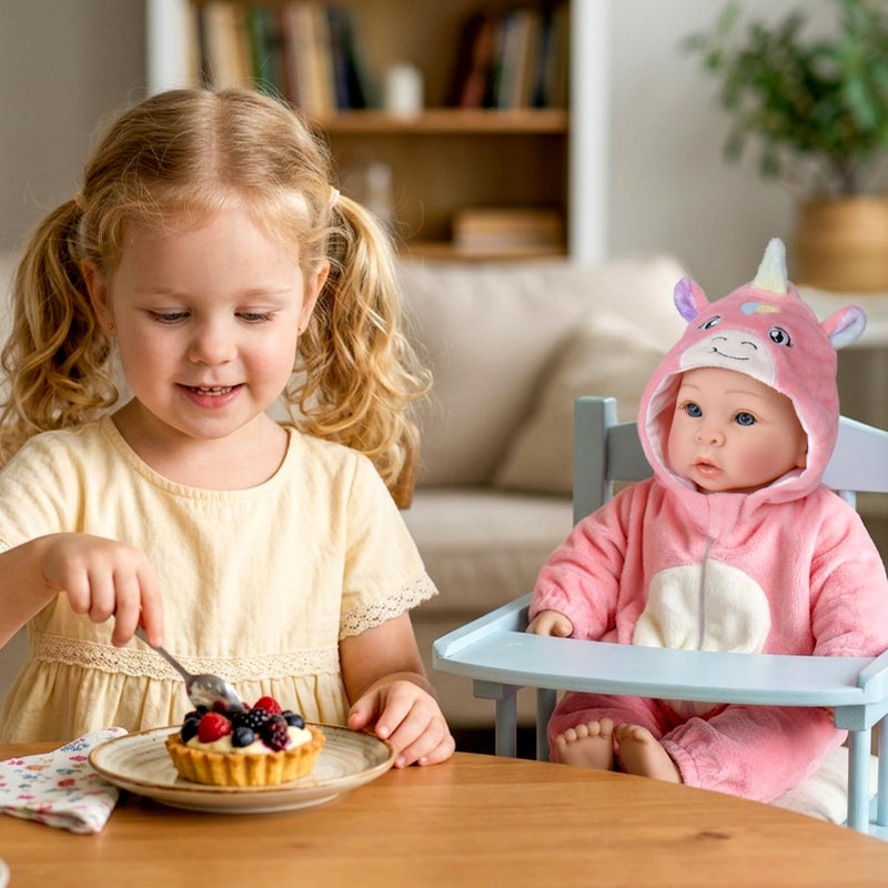 Aori 17 Inch Baby Dolls Realistic Doll with Ultra Real Life Soft Body & Pink Outfits for Girls 3+ | Pretend Play, Dress Up, Nursery Decor - Image 3
