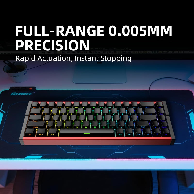 IROK MG68ACE 68 Keys Wired Magnetic Switch Keyboard, Aluminum Alloy Body, 8K Low Latency, Hot Swappable ARGB, Web Driver,Rapid Trigger Customizable Gaming Keyboard(Black Red) - Image 4