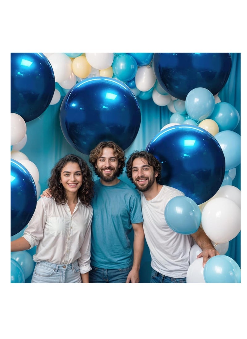 سيمبرتكس بالونات لاتكس متنوعة الألوان بالونات نابضة بالحياة بألوان مختلفة مثالية لأعياد الميلاد والحفلات وحفلات الزفاف والاحتفالات متينة وسهلة النفخ لديكورات المناسبات الممتعة (اللون الأزرق) - Image 3