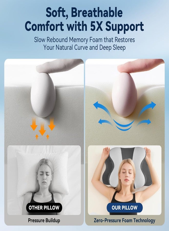 WENGTY Cervical Pillow for Neck and Shoulder,Ergonomic Neck Support for Side Sleepers,Memory Foam Dreamers Relief Pillow,Deep Sleep Contour Pillows for Back Pain Relief,Slumber,Stomach,Snoring Sleeper - Image 3