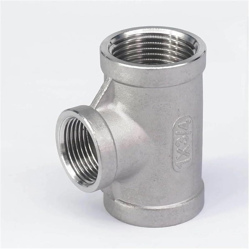 304 Stainless Steel Reducing Tee 3 Way Connector 3 4 Inch To 1 Inch Female Thread Pipe Fitting - Image 2