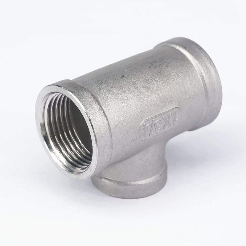 304 Stainless Steel Reducing Tee 3 Way Connector 3 4 Inch To 1 Inch Female Thread Pipe Fitting - Image 3