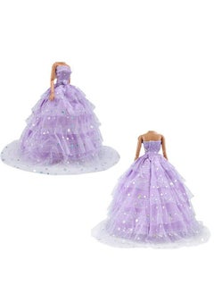 E-TING 2 Pcs Beautiful Bride Clothing Party Ball Dresses For Girl Dolls  - Image 4