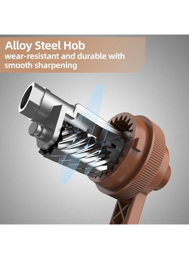 ديلي مبراة أقلام يدوية من Deli، مبراة أقلام يدوية أوتوماتيكية مع نقطة قابلة للتعديل لأقلام الرصاص والأقلام الملونة، مبراة أقلام للأطفال والطلاب والفصول الدراسية والمنزل والمكتب، بني - Image 4