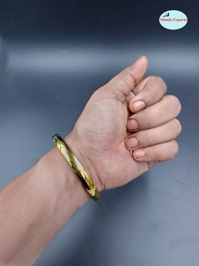 SHINDE EXPORTS gold plated gents kada stainless steel bangles for men and women daily use - Image 4