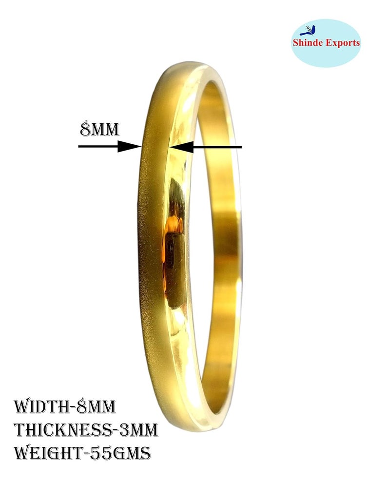 SHINDE EXPORTS gold plated gents kada stainless steel bangles for men and women daily use - Image 3
