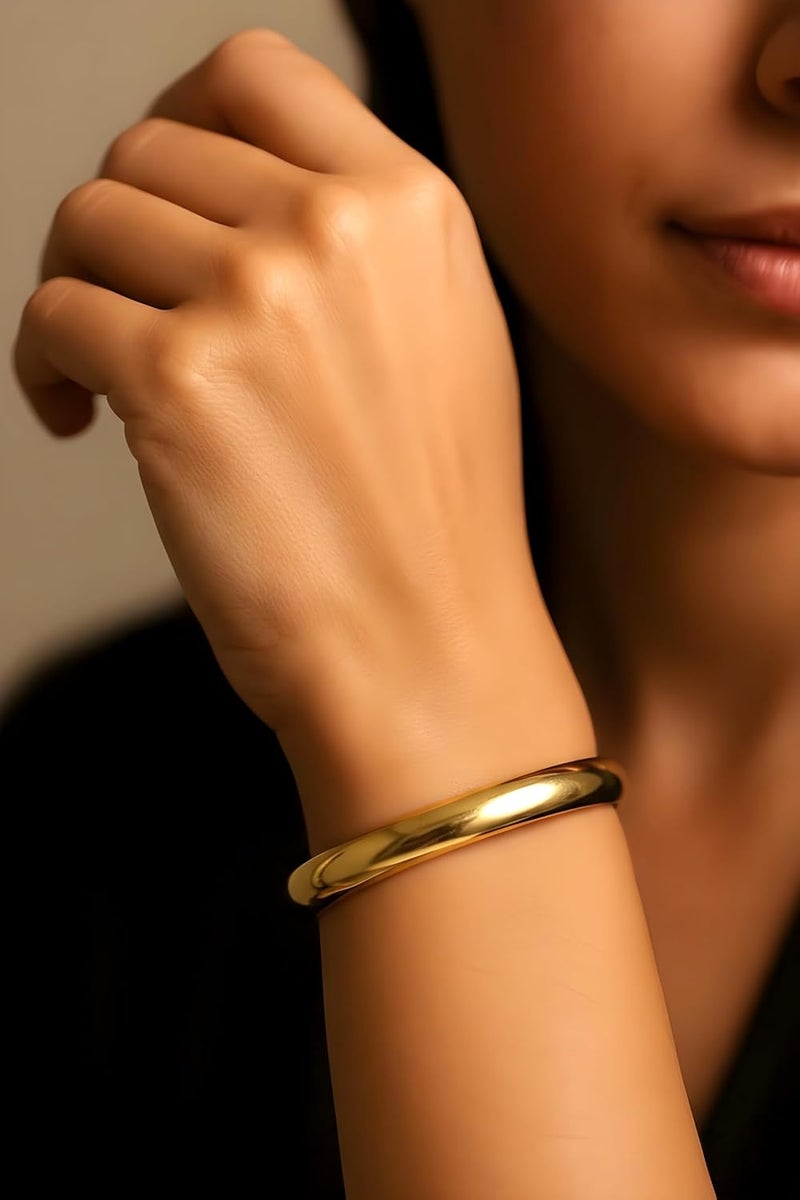 SHINDE EXPORTS gold plated gents kada stainless steel bangles for men and women daily use - Image 2