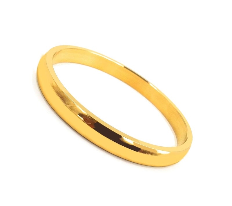 SHINDE EXPORTS gold plated gents kada stainless steel bangles for men and women daily use - Image 1