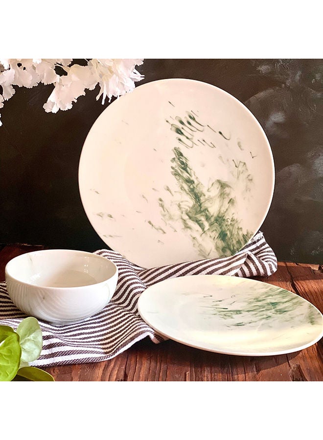 18-Piece Porcelain Marble Green Set