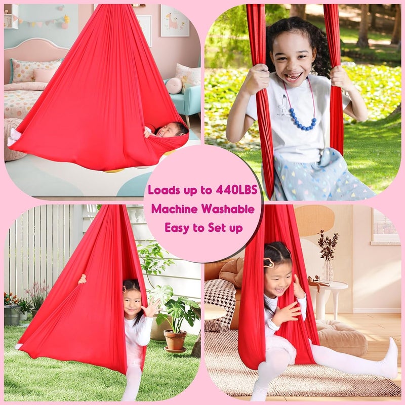 Chihee Sensory Swing Therapy Hammock Indoor Outdoor for Kids and Adults, Hardware Included, Soft Breathable Nylon Cuddle Joy Hammock for Autism, ADHD, Aspergers, Sensory Integration - Image 4