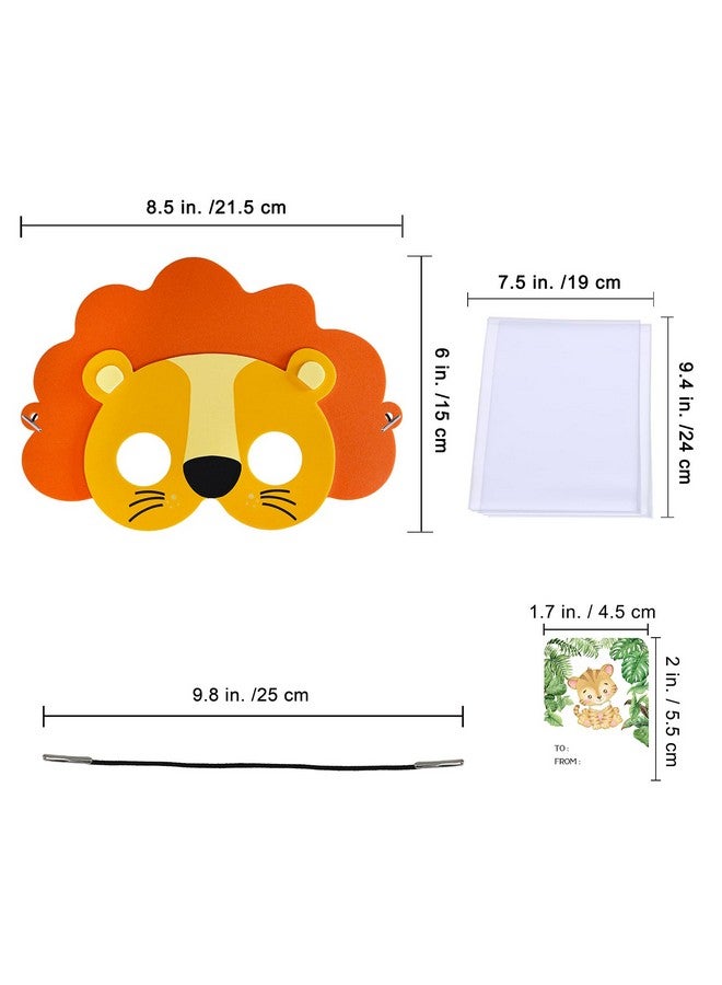 Winlyn مجموعة أقنعة حيوانات الغابة من وينلين 27 مجموعة - أقنعة وجه حيوانات السفاري - مجموعة فنون أقنعة الحيوانات من الفوم - ملصقات حيوانات حديقة الحيوان للأطفال - أنشطة عيد ميلاد سفاري الغابة في الفصل الدراسي - هدايا حفلات - Image 5