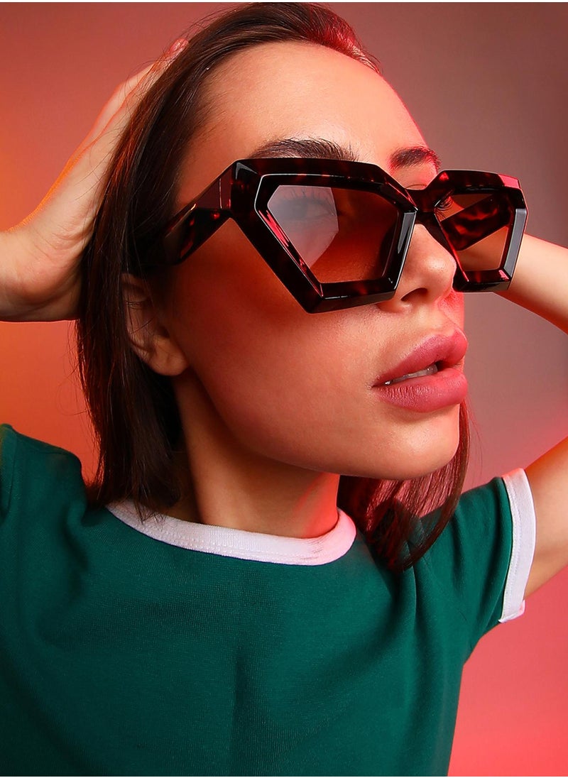 Haute Sauce - The Tortoise Shell Geometrical Sunglasses - Image 1