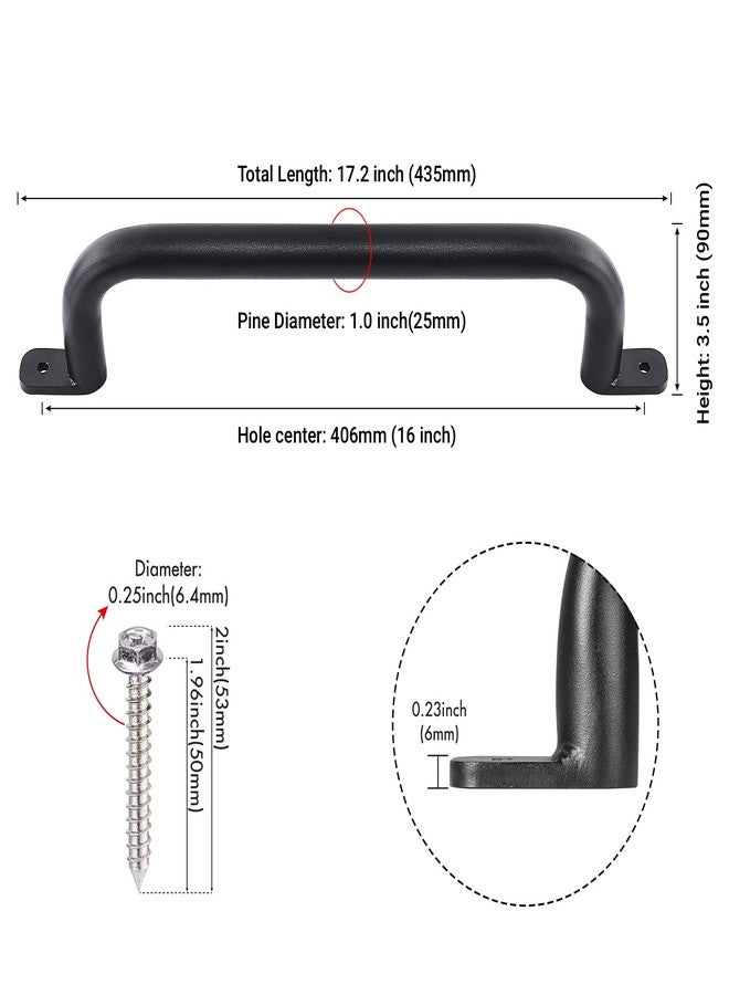 Purife 17 Inch Black Playground Accessories Safety Handles Set of 2 - Outdoor Metal Playset Handles, Swing Sets Grab Handle, Kids Safety Rail, Indoor Climbing Monkey Bar for Play Gym, Play Room - Image 4