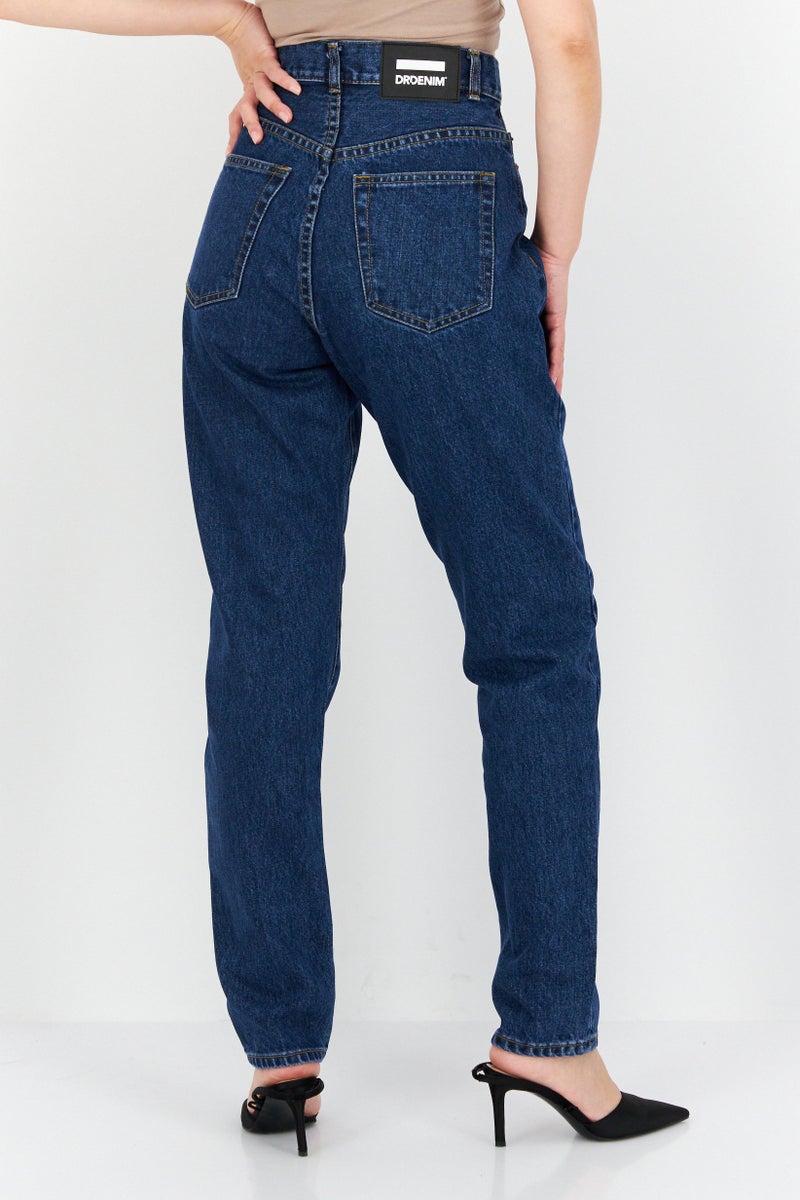 Dr Denim Women Regular Fit Washed Denim Jeans, Blue - Image 3